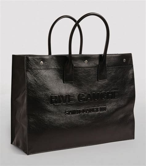 saint laurent black leather tote bag